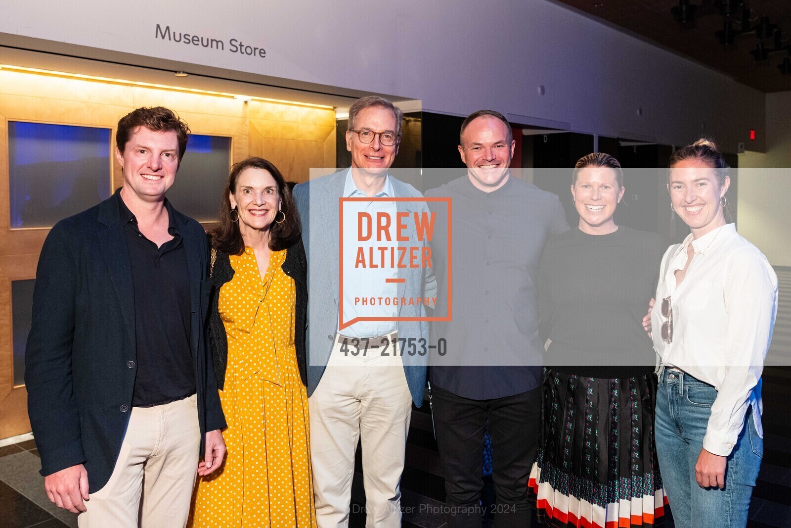 Stephen Sherrill, Diana Nelson, John Atwater, Chris Bedford, Sarah Wendell Sherrill, Emma Hanley, SFMOMA’s Donor Event with Carmelo Anthony and Derek Fordjour, San Francisco Museum of Modern Art. 151 3rd St, SF, CA 94103 US, June 4th, 2024, Photo #437-21753-0 Stephen Sherrill, Diana Nelson, John Atwater, Chris Bedford, Sarah Wendell Sherrill, Emma Hanley, Photo #437-21753-0