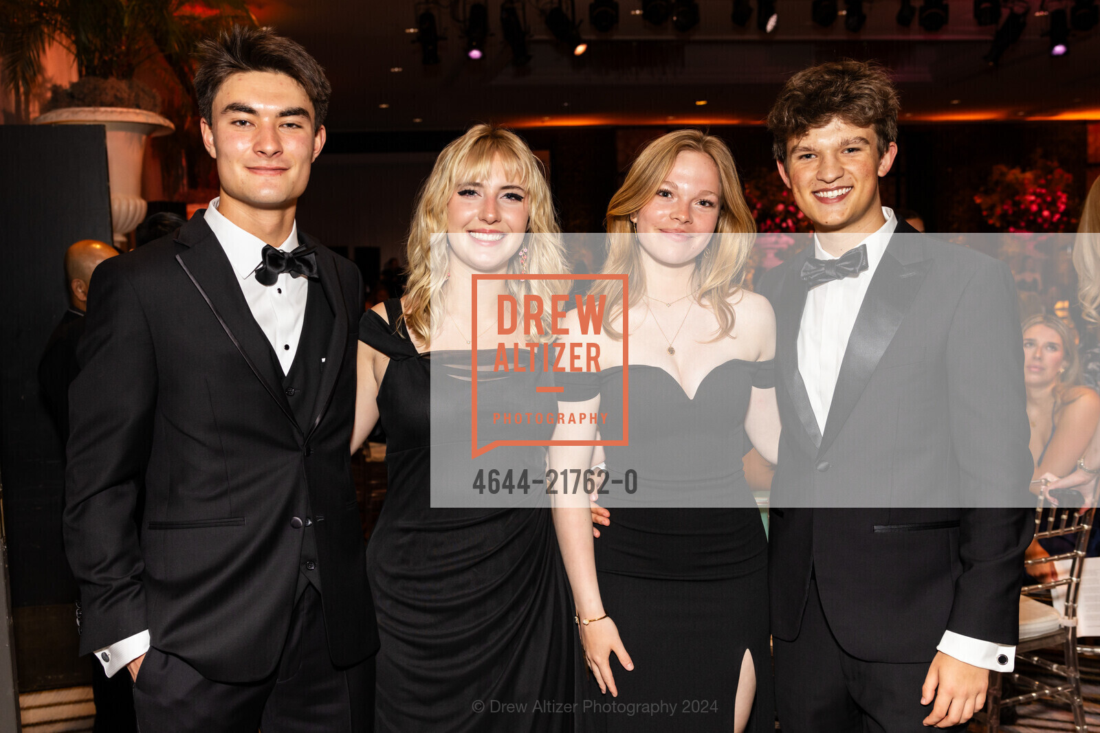 Andrew Chou-Belden, Devan Dennis, Stella Reynaga, Noah Babel, CPMC Debutante Ball 2024, The Westin St. Francis San Francisco on Union Square. 335 Powell St, SF, CA 94102 US, June 15th, 2024, Photo #4644-21762-0 Andrew Chou-Belden, Devan Dennis, Stella Reynaga, Noah Babel, Photo #4644-21762-0