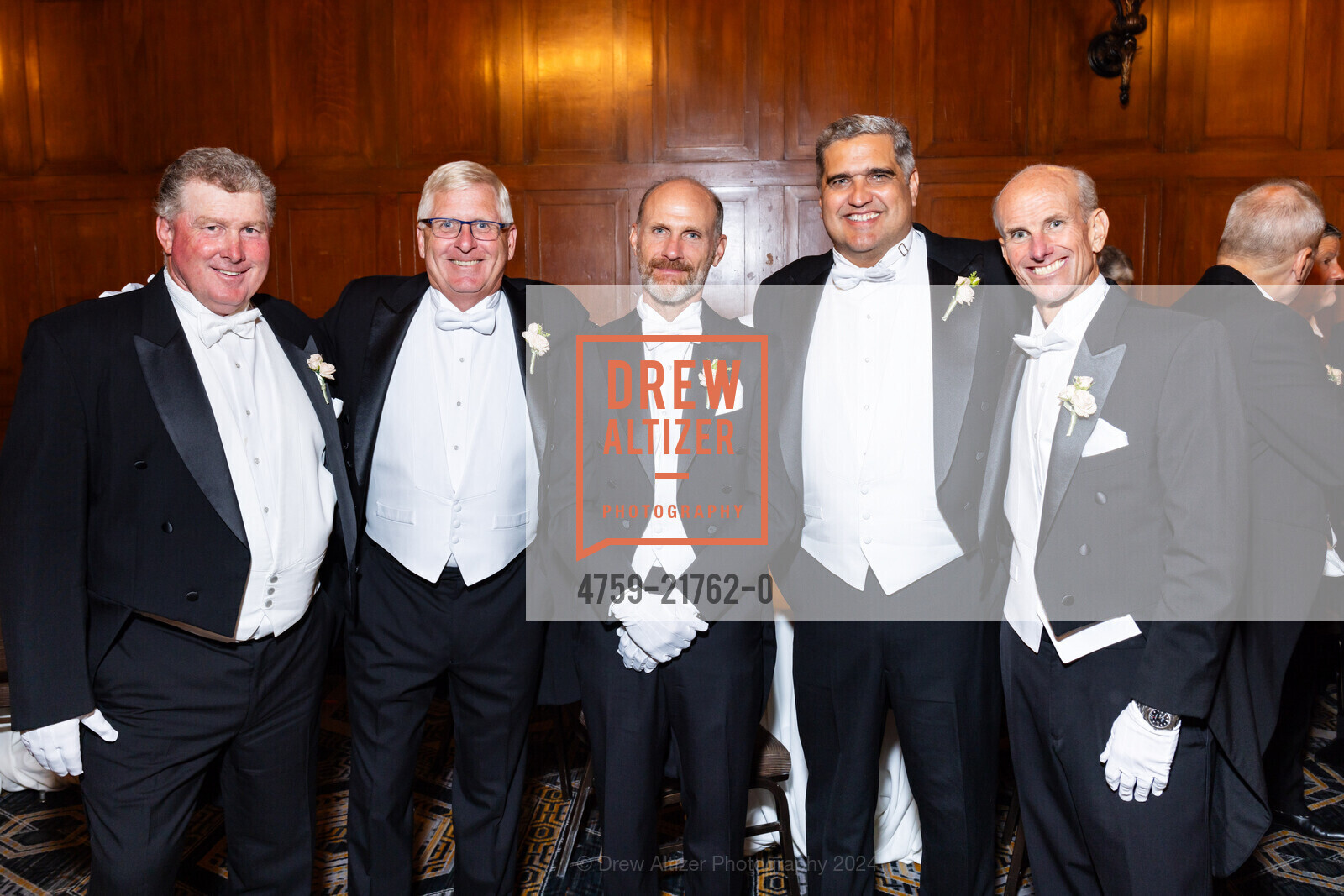 Timothy Peterson, Rob Goldsby, Will Clemens, Peter Stern, Mike Barker, CPMC Debutante Ball 2024, The Westin St. Francis San Francisco on Union Square. 335 Powell St, SF, CA 94102 US, June 15th, 2024, Photo #4759-21762-0 Timothy Peterson, Rob Goldsby, Will Clemens, Peter Stern, Mike Barker, Photo #4759-21762-0