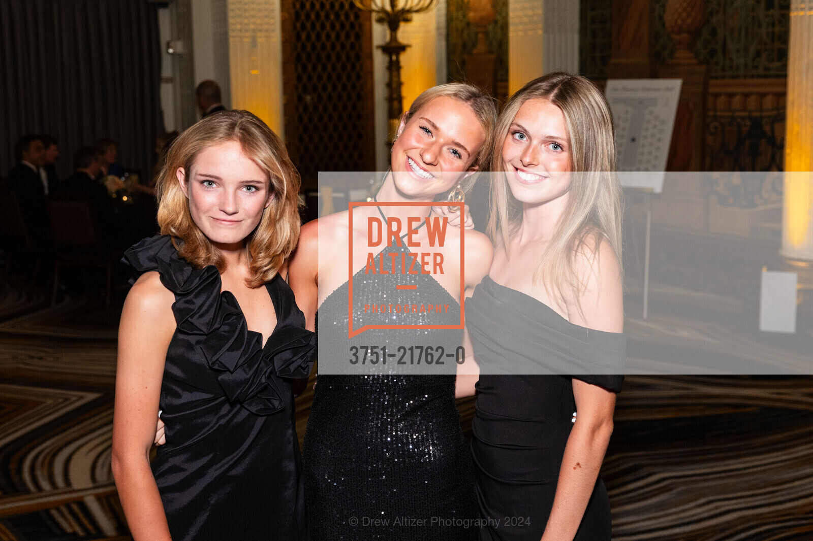 Sascha Perlinger, Cate Hewitt, Anna Rende, CPMC Debutante Ball 2024, The Westin St. Francis San Francisco on Union Square. 335 Powell St, SF, CA 94102 US, June 15th, 2024, Photo #3751-21762-0 Sascha Perlinger, Cate Hewitt, Anna Rende, Photo #3751-21762-0