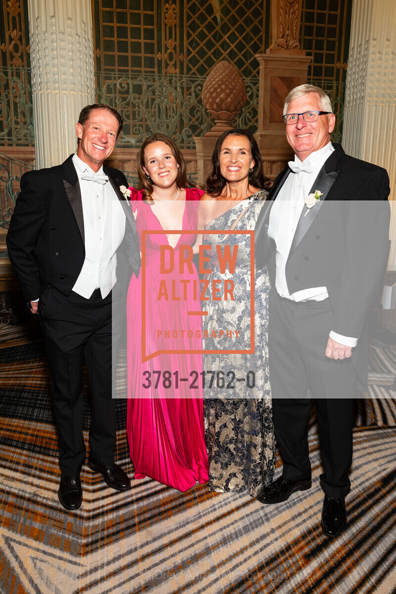 Tony Brettkelly, Maggie Burke, Cindy Burke, Rob Goldsby, CPMC Debutante Ball 2024, The Westin St. Francis San Francisco on Union Square. 335 Powell St, SF, CA 94102 US, June 15th, 2024, Photo #3781-21762-0 Tony Brettkelly, Maggie Burke, Cindy Burke, Rob Goldsby, Photo #3781-21762-0