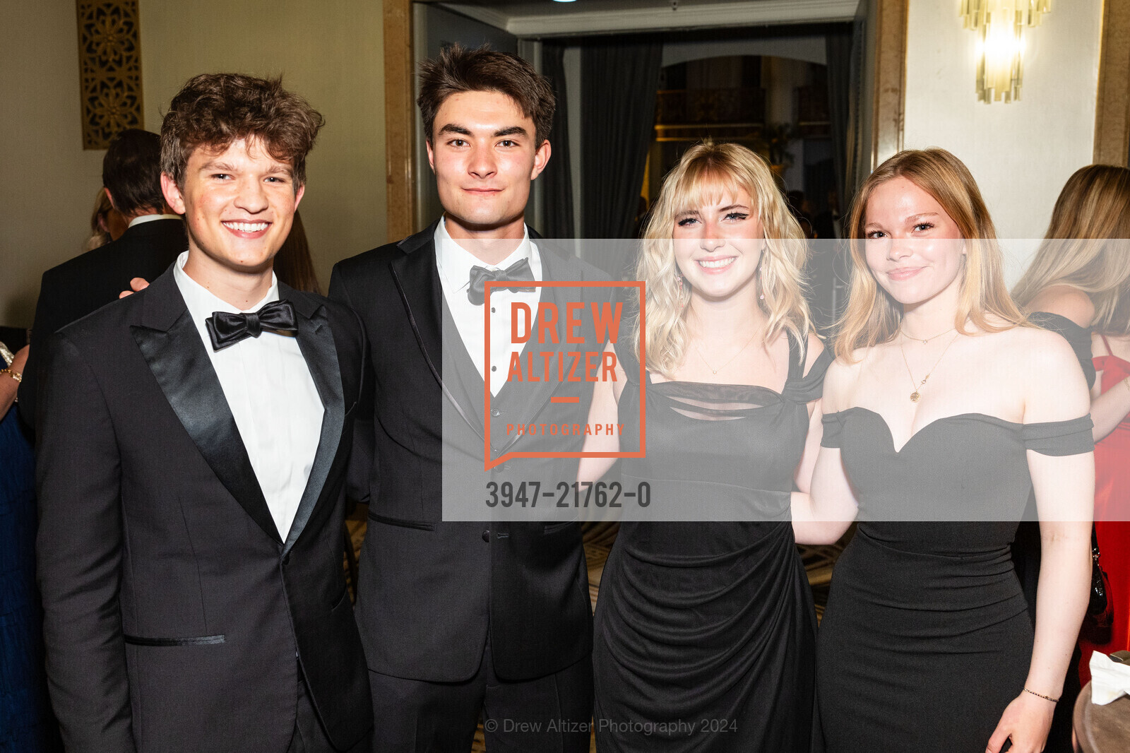 Noah Babel, Andrew Chou-Belden, Devan Dennis, Stella Reynaga, CPMC Debutante Ball 2024, The Westin St. Francis San Francisco on Union Square. 335 Powell St, SF, CA 94102 US, June 15th, 2024, Photo #3947-21762-0 Noah Babel, Andrew Chou-Belden, Devan Dennis, Stella Reynaga, Photo #3947-21762-0