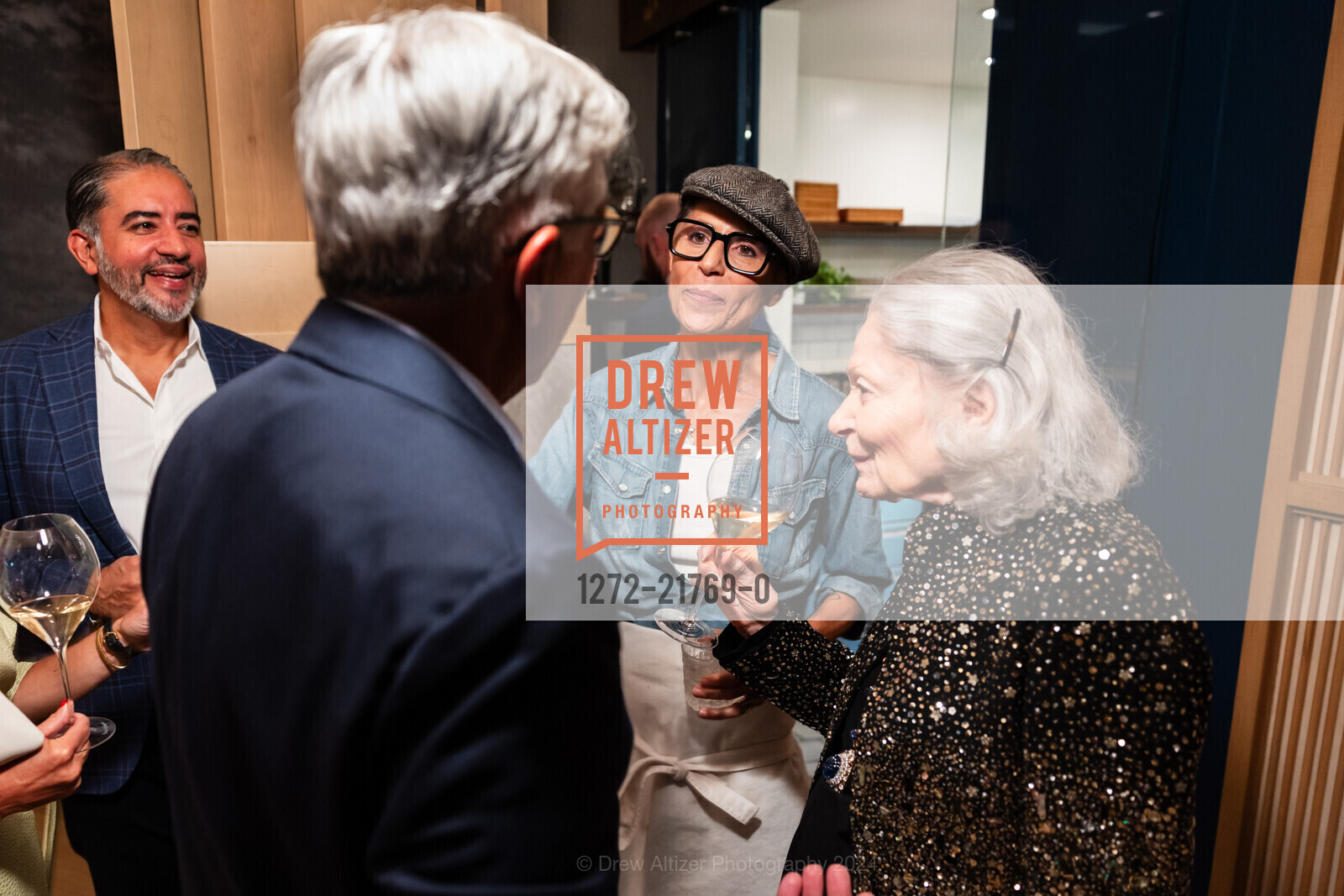 Kathryn Lasater, Nadir Shaikh, Dominique Crenn, Denise Hale, La Grande Dame by Veuve Clicquot hosts dinner with Atelier Crenn, Atelier Crenn. 3127 Fillmore St, SF, CA 94123 US, June 26th, 2024, Photo #1272-21769-0 Kathryn Lasater, Nadir Shaikh, Dominique Crenn, Denise Hale, Photo #1272-21769-0