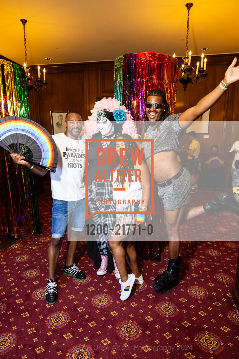 Paco Brown, Sister Roma, Erica Loud, Victavian Jackson, Consular Corps Pride Party! 2024, San Francisco City Hall. 1 Dr Carlton B Goodlett Pl, SF, CA 94102 US, June 30th, 2024, Photo #1200-21771-0 Paco Brown, Sister Roma, Erica Loud, Victavian Jackson, Photo #1200-21771-0