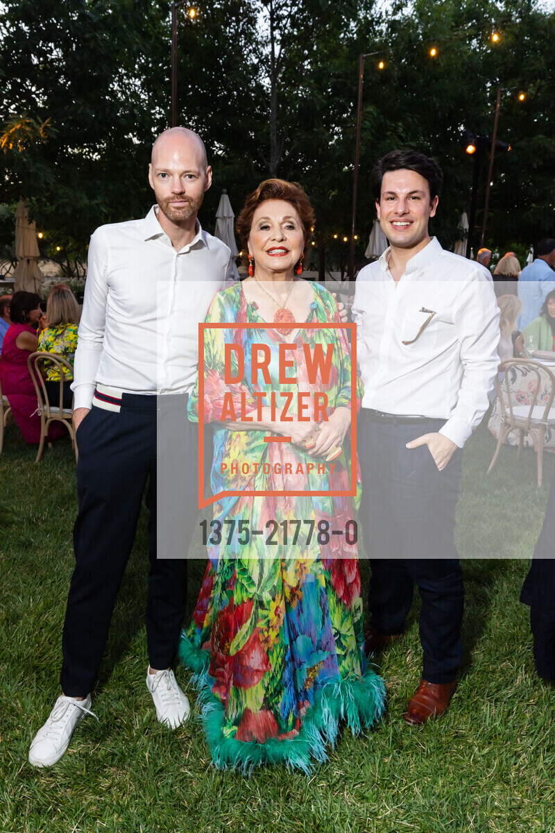 Guillaume Kientz, Maria Manetti Shrem, Furio Rinaldi, Patron Dinner at HALL St. Helena for Festival Napa Valley 2024, HALL Wines St. Helena. 401 St Helena Hwy, St Helena, CA 94574 US, July 12th, 2024, Photo #1375-21778-0 Guillaume Kientz, Maria Manetti Shrem, Furio Rinaldi, Photo #1375-21778-0