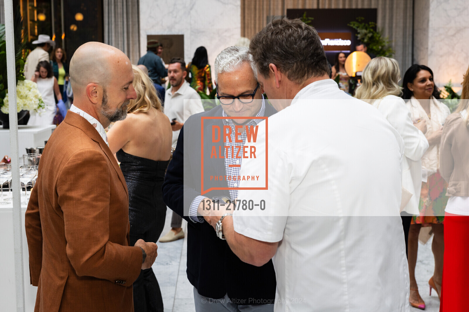 Daniel Capra, Jeffrey Applegarth, Tyler Florence, San Francisco Magazine's 2024 BEST OF THE BAY List Celebration, Conservatory at One Sansome. One Sansome St, San Francisco, CA 94104, United States, July 13th, 2024, Photo #1311-21780-0 Daniel Capra, Jeffrey Applegarth, Tyler Florence, Photo #1311-21780-0