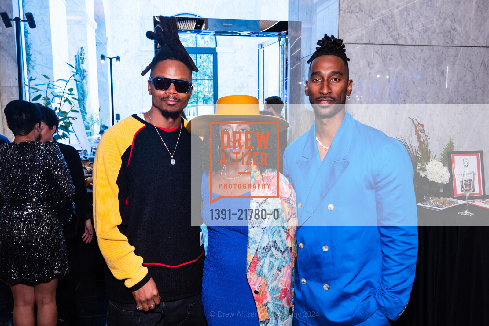 Adrian Burrell, Kalu Royster, Ryan Royster, San Francisco Magazine's 2024 BEST OF THE BAY List Celebration, Conservatory at One Sansome. One Sansome St, San Francisco, CA 94104, United States, July 13th, 2024, Photo #1391-21780-0 Adrian Burrell, Kalu Royster, Ryan Royster, Photo #1391-21780-0