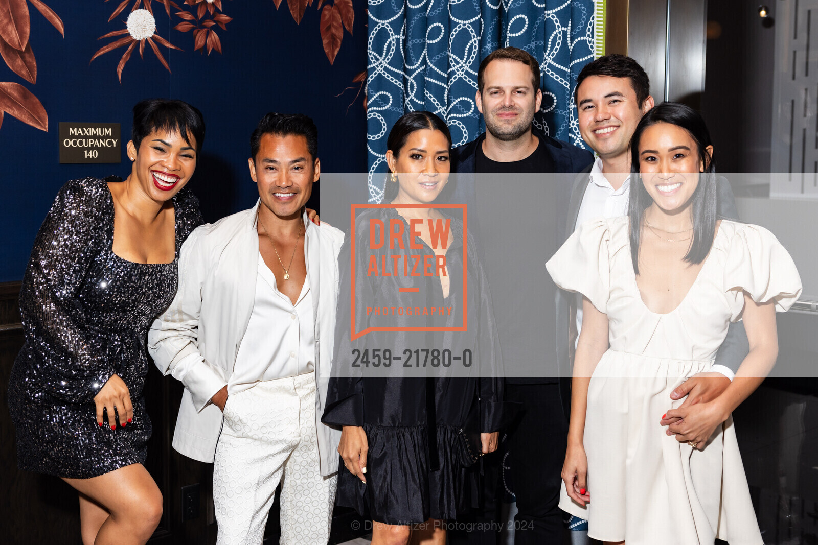 Moanalani Jeffrey, Tony Sananikone, Lillian Phan, Alec Pickering, BJ Irinaga, Nikki Phan, San Francisco Magazine's 2024 BEST OF THE BAY List Celebration, Conservatory at One Sansome. One Sansome St, San Francisco, CA 94104, United States, July 13th, 2024, Photo #2459-21780-0 Moanalani Jeffrey, Tony Sananikone, Lillian Phan, Alec Pickering, BJ Irinaga, Nikki Phan, Photo #2459-21780-0