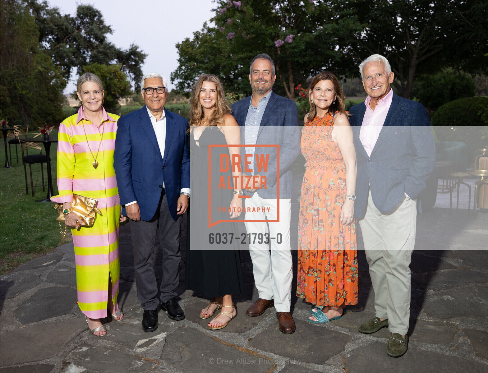 Mary Beth Shimmon, David Shimmon, Nikki George, Dan George, Debbie Reynolds, Roger Reynolds, Patron Dinner at Charles Krug Winery for Festival Napa Valley 2024, Charles Krug Winery. 2800 Main Street, July 21st, 2024, Photo #6037-21793-0 Mary Beth Shimmon, David Shimmon, Nikki George, Dan George, Debbie Reynolds, Roger Reynolds, Photo #6037-21793-0