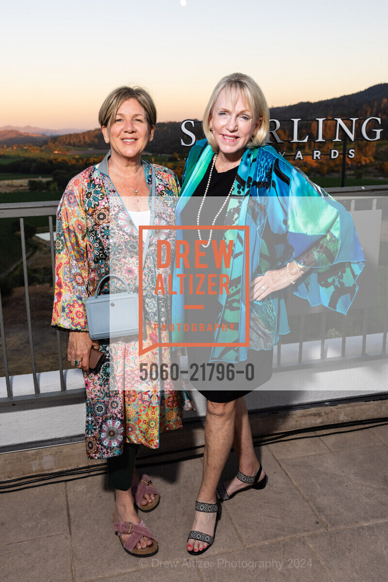 Karen Ehrlich, Mary Palmer, Patron Dinner at Sterling Vineyards for Festival Napa Valley 2024, Castello di Amorosa. 4045 St Helena Hwy, Calistoga, CA 94515 US, July 19th, 2024, Photo #5060-21796-0 Karen Ehrlich, Mary Palmer, Photo #5060-21796-0