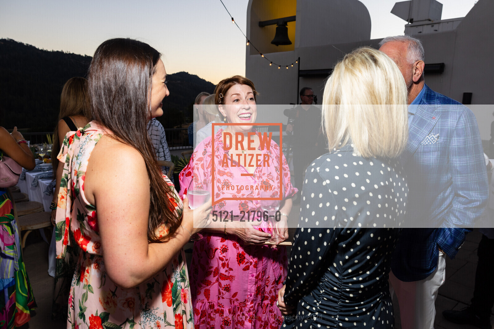 Lauren Kopit, Tia Butts, Leslie Frank, Rich Frank, Patron Dinner at Sterling Vineyards for Festival Napa Valley 2024, Castello di Amorosa. 4045 St Helena Hwy, Calistoga, CA 94515 US, July 19th, 2024, Photo #5121-21796-0 Lauren Kopit, Tia Butts, Leslie Frank, Rich Frank, Photo #5121-21796-0