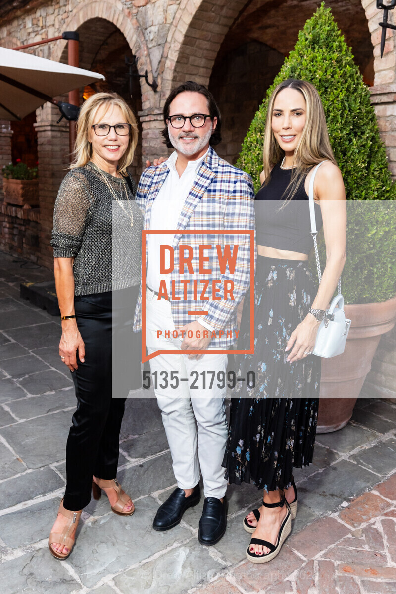 Sandra Beltran, Thomas Bowden, Tina Miller, Patron Dinner at Castello di Amorosa for Festival Napa Valley 2024, Charles Krug. 2800 Main St, St Helena, CA 94574 US, July 19th, 2024, Photo #5135-21799-0 Sandra Beltran, Thomas Bowden, Tina Miller, Photo #5135-21799-0