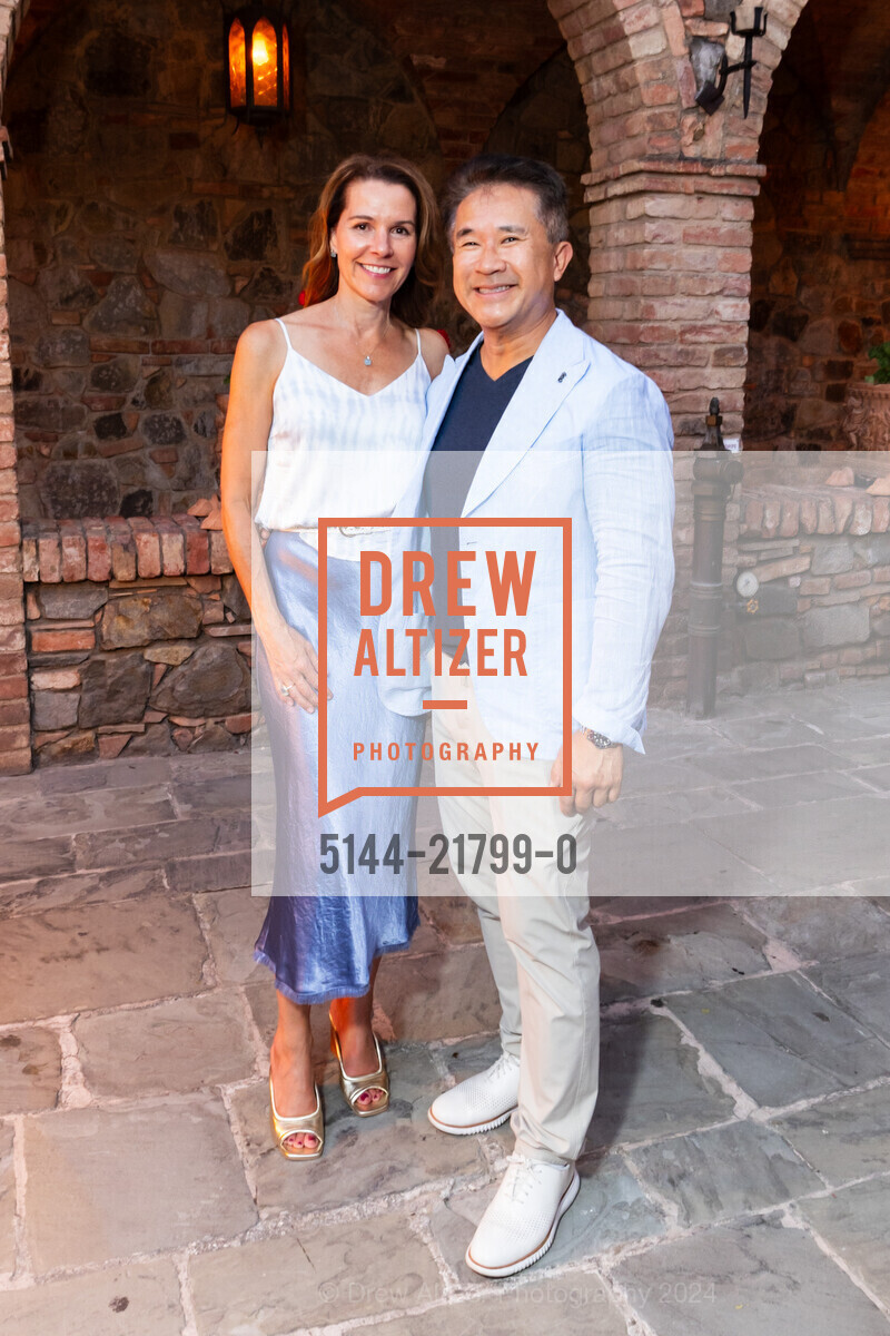 Kristin Sorensen, Danny Tran, Patron Dinner at Castello di Amorosa for Festival Napa Valley 2024, Charles Krug. 2800 Main St, St Helena, CA 94574 US, July 19th, 2024, Photo #5144-21799-0 Kristin Sorensen, Danny Tran, Photo #5144-21799-0