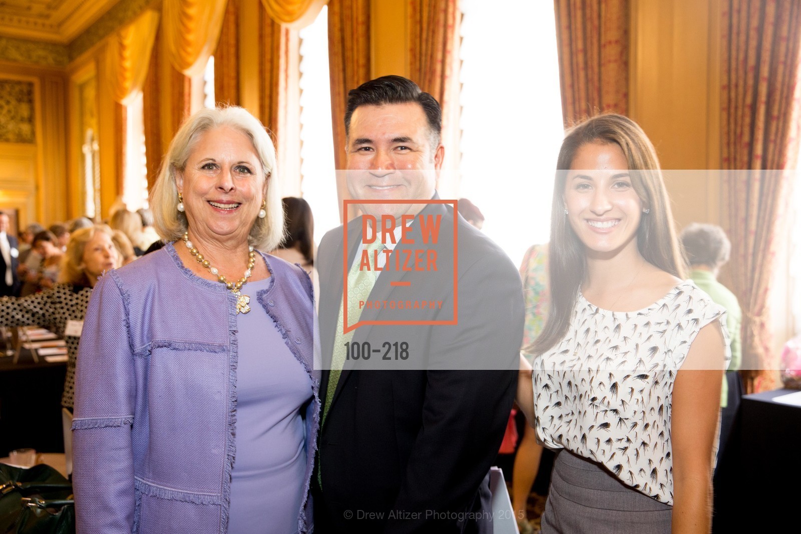 Fifi Holbrook, Enrique Obando, Rachel Gaddy, Salvation Army Flower Power Luncheon, Sir Francis Drake Hotel. 450 Powell St, August 4th, 2015,Drew Altizer, Drew Altizer Photography, full-service agency, private events, San Francisco photographer, photographer california