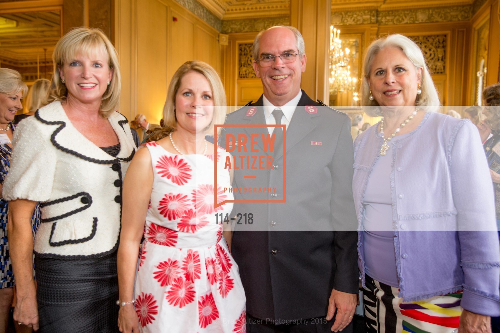 Tricia Holt, Leslie Bauer, Tim Foley, Fifi Holbrook, Salvation Army Flower Power Luncheon, Sir Francis Drake Hotel. 450 Powell St, August 4th, 2015,Drew Altizer, Drew Altizer Photography, full-service event agency, private events, San Francisco photographer, photographer California