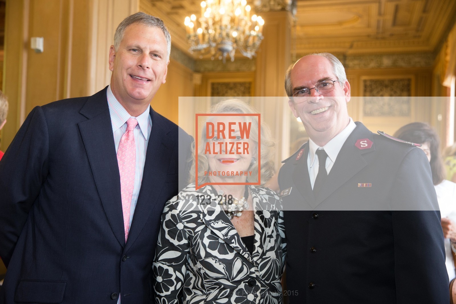 Ernst Bauer, Irene Bechtel, Tim Foley, Salvation Army Flower Power Luncheon, Sir Francis Drake Hotel. 450 Powell St, August 4th, 2015,Drew Altizer, Drew Altizer Photography, full-service agency, private events, San Francisco photographer, photographer california