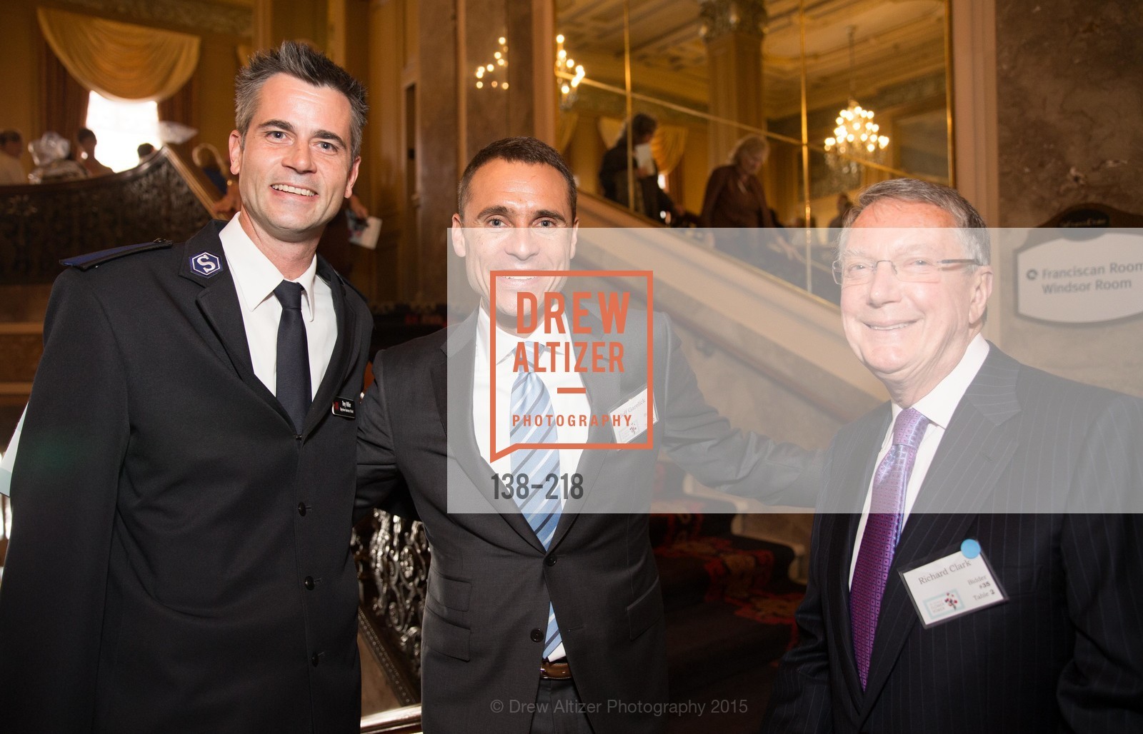 Tray Hiller, Jeff Garelick, Richard Clark, Salvation Army Flower Power Luncheon, Sir Francis Drake Hotel. 450 Powell St, August 4th, 2015,Drew Altizer, Drew Altizer Photography, full-service agency, private events, San Francisco photographer, photographer california