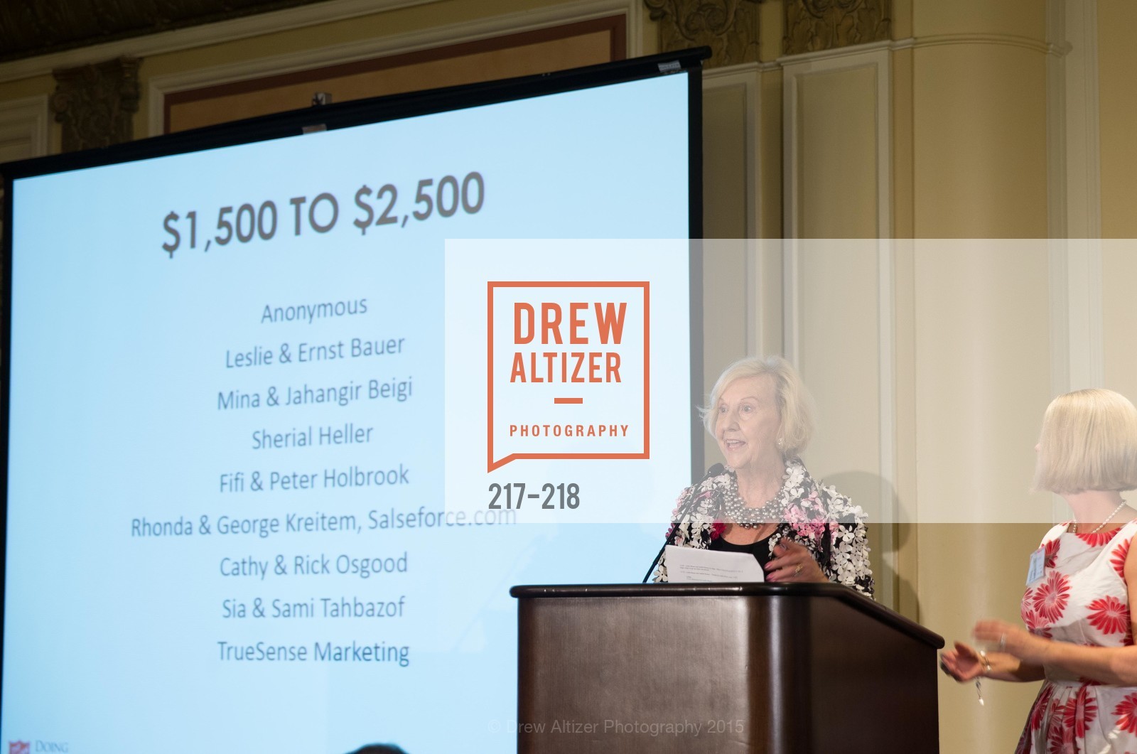 Judith Heuser, Leslie Bauer, Salvation Army Flower Power Luncheon, Sir Francis Drake Hotel. 450 Powell St, August 4th, 2015,Drew Altizer, Drew Altizer Photography, full-service event agency, private events, San Francisco photographer, photographer California