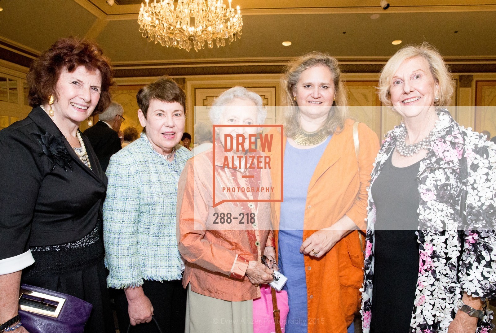 Sandra Calvin, Eileen Laska, Laura Wais, Molly Ashcord, Judith Heuser, Salvation Army Flower Power Luncheon, Sir Francis Drake Hotel. 450 Powell St, August 4th, 2015,Drew Altizer, Drew Altizer Photography, full-service agency, private events, San Francisco photographer, photographer california