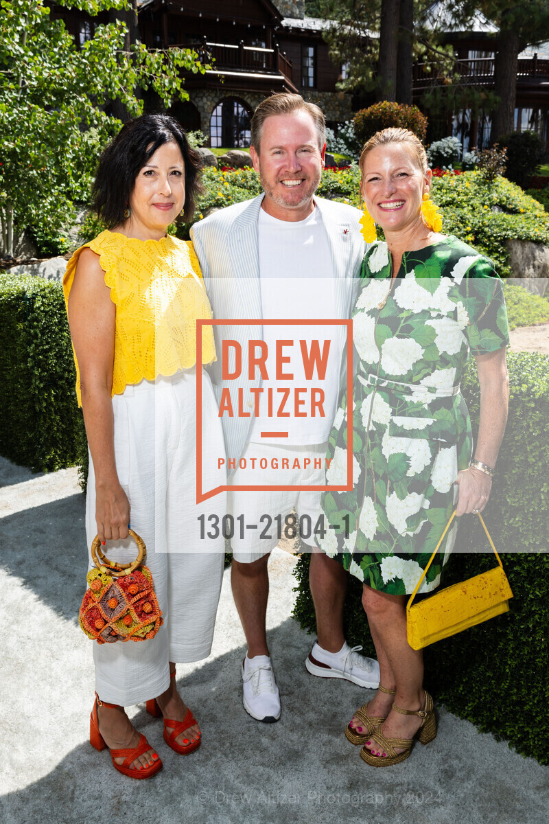 Stephanie Murillo, James Ramsey, Amy Ramsey, Oscar de la Renta and Saks Fifth Avenue host Fashion Show benefitting The League to Save Lake Tahoe, Private Residence, August 4th, 2024, Photo #1301-21804-1 Stephanie Murillo, James Ramsey, Amy Ramsey, Photo #1301-21804-1