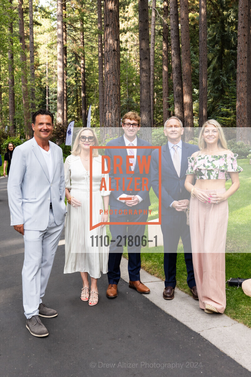 Jamison Blair, Jenny Sutton, Ted Sutton, Garrett Sutton, Nicole Blair, The League to Save Lake Tahoe hosts Pre-Fashion Show Reception, Private Residence, August 2nd, 2024, Photo #1110-21806-1 Jamison Blair, Jenny Sutton, Ted Sutton, Garrett Sutton, Nicole Blair, Photo #1110-21806-1
