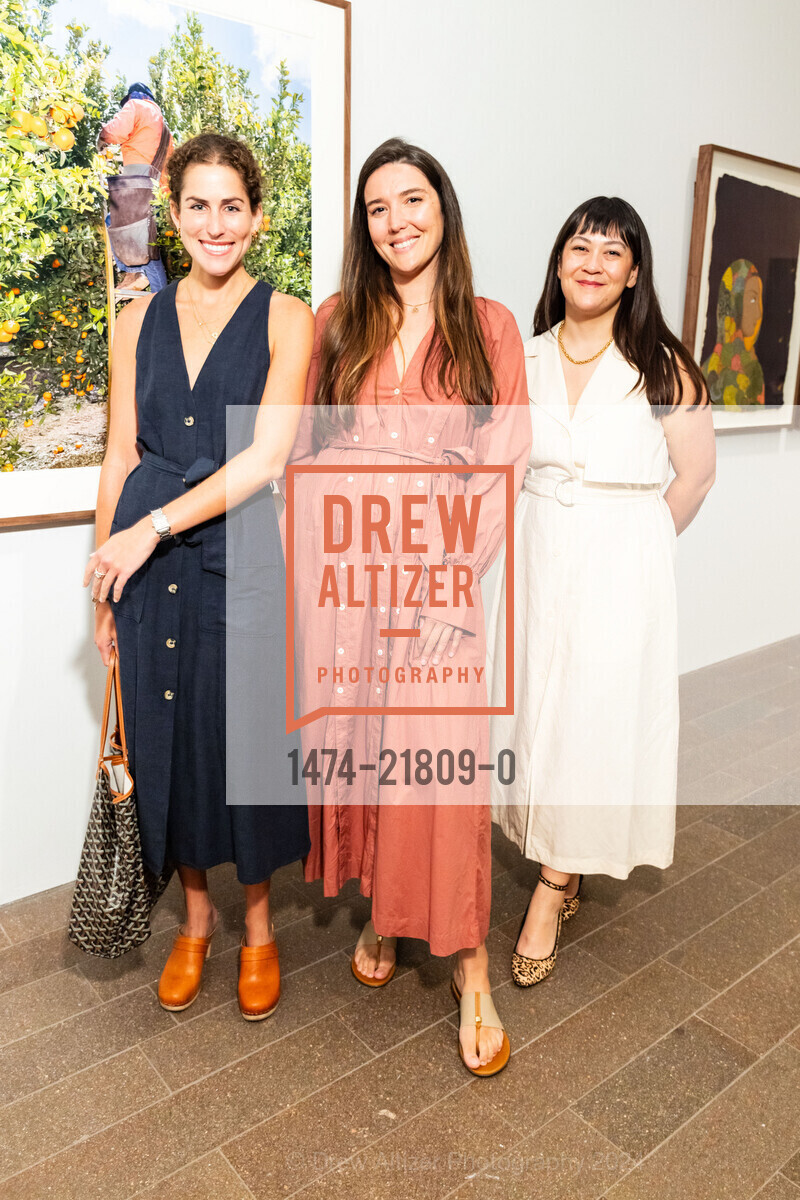 Sally Martin Katz, Meghan McCauley, Andrea Zikich, The deYoung hosts About Place: Bay Area Artists from the Svane Gift CSC Reception, de Young Museum. 50 Hagiwara Tea Garden Drive, San Francisco, California, 94118, United States, August 8th, 2024, Photo #1474-21809-0 Sally Martin Katz, Meghan McCauley, Andrea Zikich, Photo #1474-21809-0