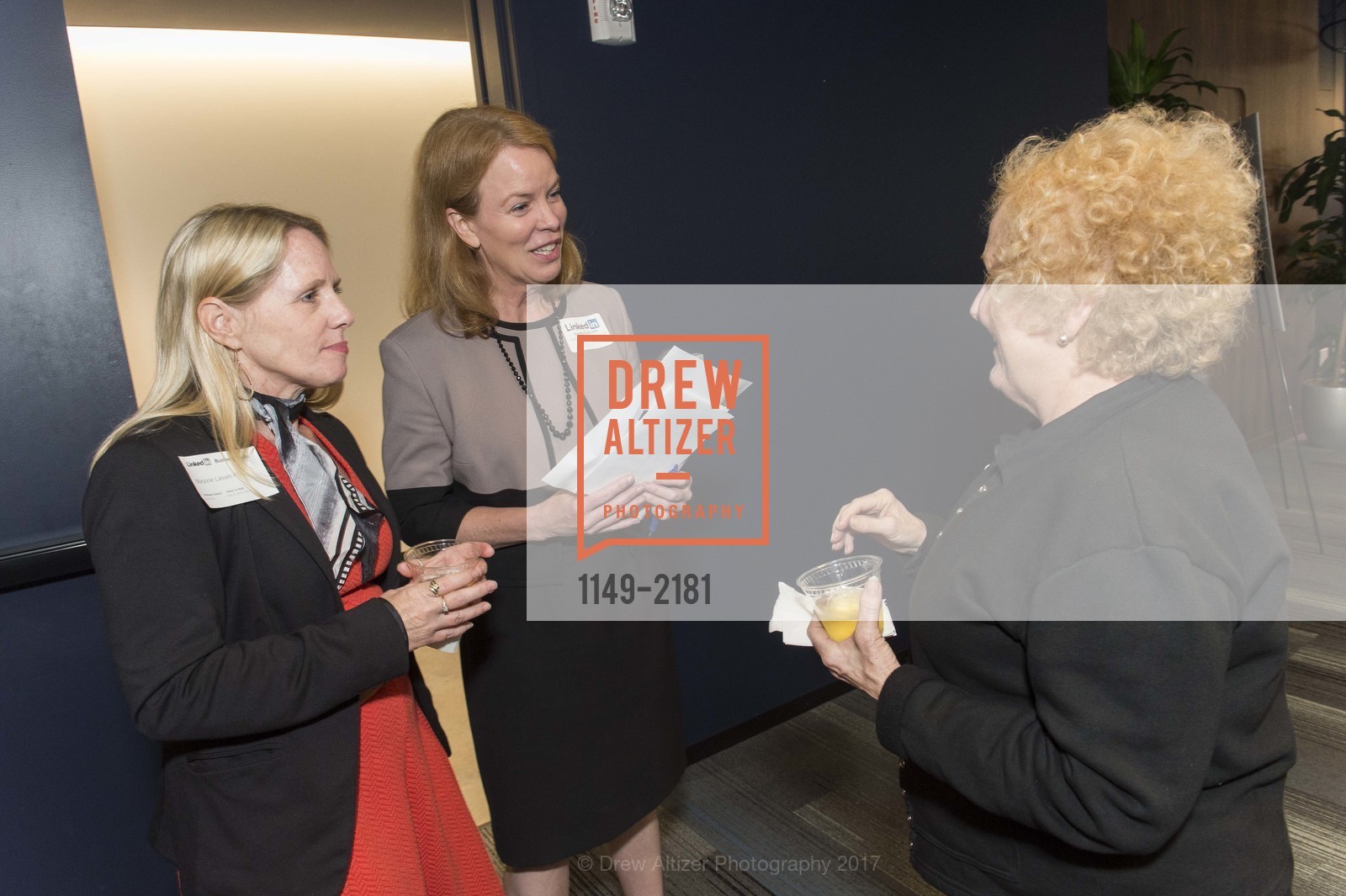 Marjorie Lassen Hoch, Sandra Edwardw, Gwen Kaplan, SF Chamber of Commerce WELL Kick-Off Event, LinkedIn. 222 2nd Street, May 10th, 2017, Photo #1149-2181 Marjorie Lassen Hoch, Sandra Edwardw, Gwen Kaplan, Photo #1149-2181