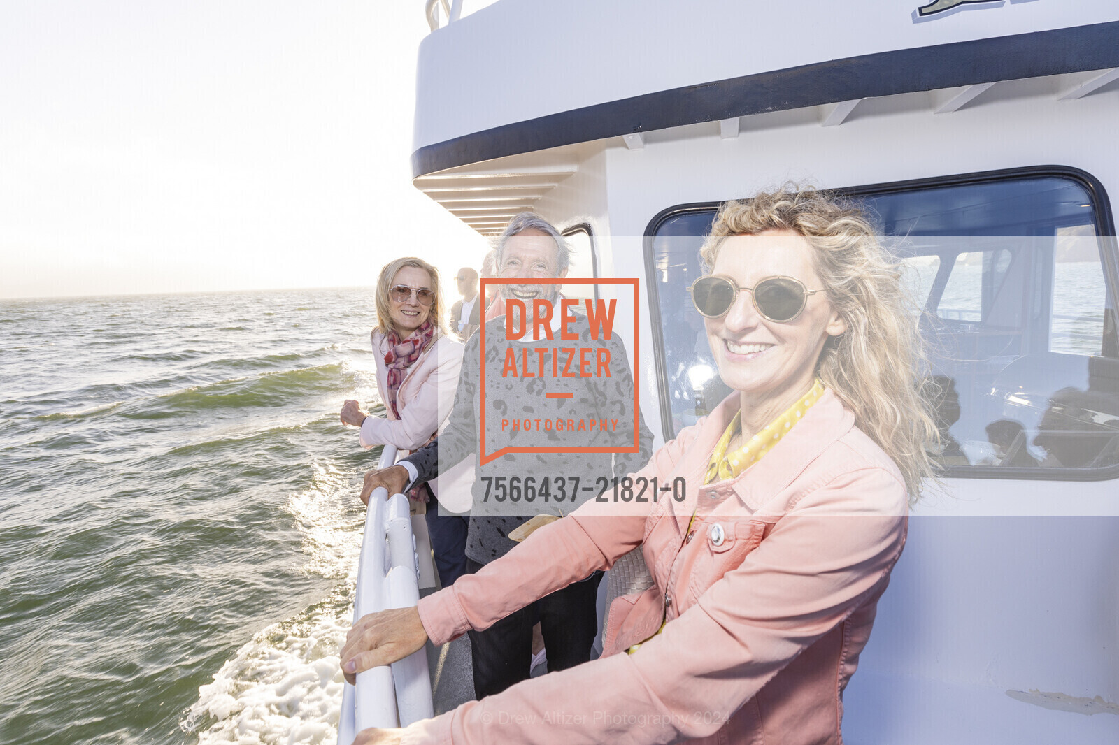 Christina Lucan, Michael Rex, Constance Mueller, MarinLiving hosts Sunset Cocktail Party on the Angel Island Ferry, Angel Island. Angel Island Ferry, August 28th, 2024, Photo #7566437-21821-0 Christina Lucan, Michael Rex, Constance Mueller, Photo #7566437-21821-0