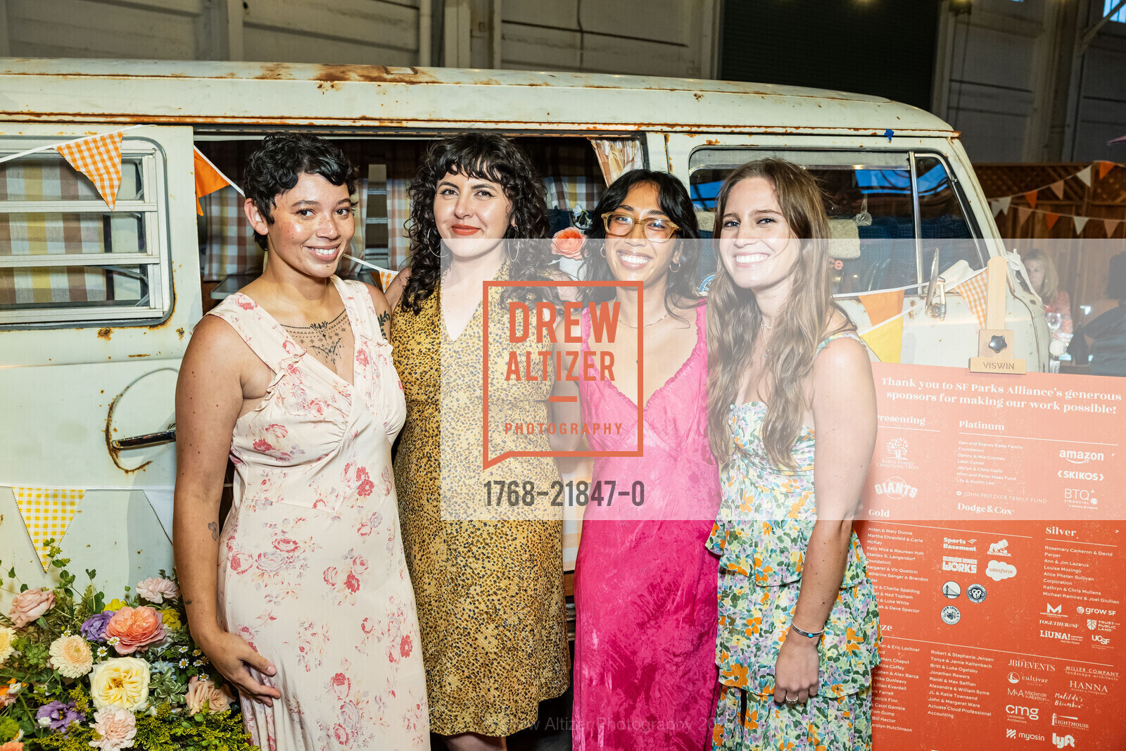 Louise Perriot, Val Valenzuela, Adrienne Bernardez, Emily Chacon, SF Parks Alliance hosts PARTY FOR THE PARKS, China Basin Park. 1 China Basin Park, September 21st, 2024, Photo #1768-21847-0 Louise Perriot, Val Valenzuela, Adrienne Bernardez, Emily Chacon, Photo #1768-21847-0