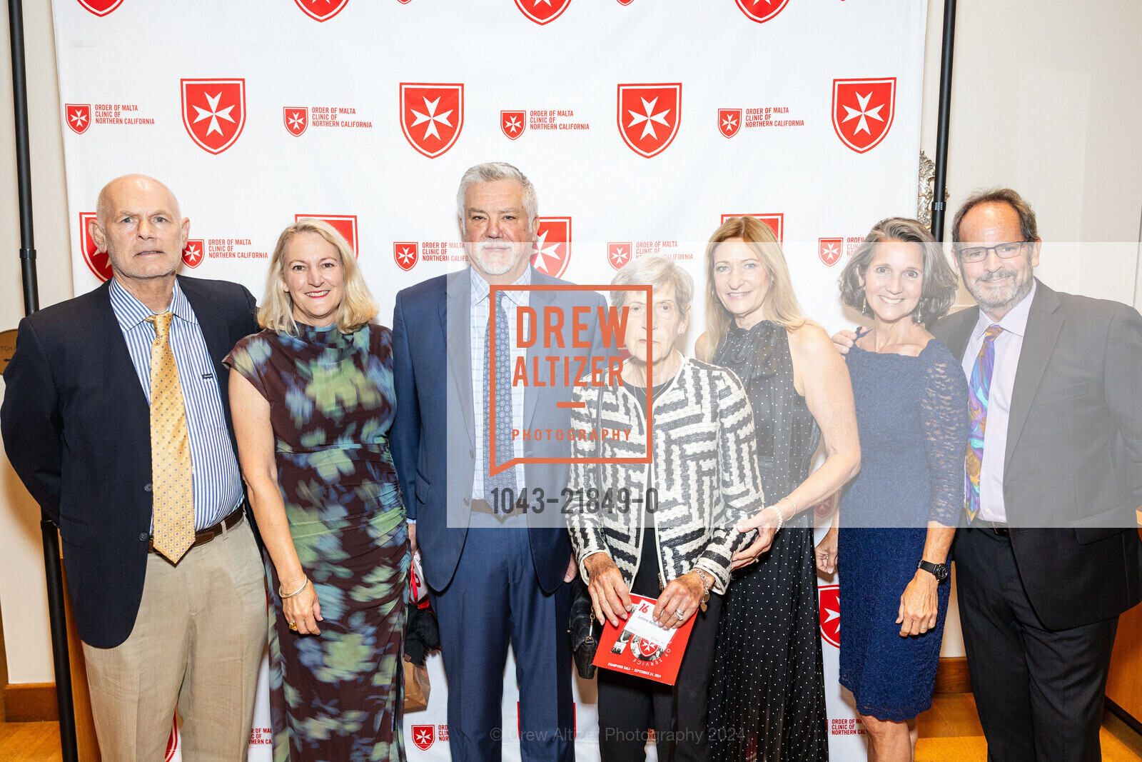 Scott Gardner, Renee Phipps, Charlie Phipps, Lenore Heffernan, Ann Marie Heffernan, Margi Palm, John Heffernan, Order of Malta's 16th Annual Champions Gala A KNIGHT FOR CHAMPIONS: Silver Chalice Awards Dinner, St. Francis Yacht Club. 700 Marina Boulevard, September 24th, 2024, Photo #1043-21849-0 Scott Gardner, Renee Phipps, Charlie Phipps, Lenore Heffernan, Ann Marie Heffernan, Margi Palm, John Heffernan, Photo #1043-21849-0
