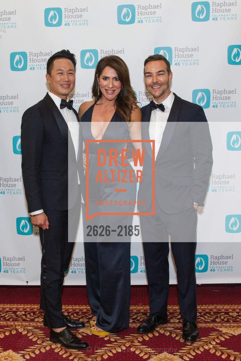 Gene Chan, Claudia Lombana, Chad Bolick, 20th Annual Raphael House Gala 2017 "There's No Place Like Home", Palace Hotel. 2 New Montgomery, San Francisco, Photo #2626-2185 Gene Chan, Claudia Lombana, Chad Bolick, Photo #2626-2185