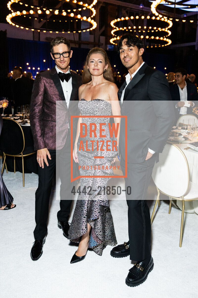 Jeremy Gallaher, Anna McCloskey, AJ Castro, San Francisco Symphony's 2024 Gala and Concert, Davies Symphony Hall and Zellerbach Rehearsal Hall. 270 Hayes Street, September 25th, 2024, Photo #4442-21850-0 Jeremy Gallaher, Anna McCloskey, AJ Castro, Photo #4442-21850-0
