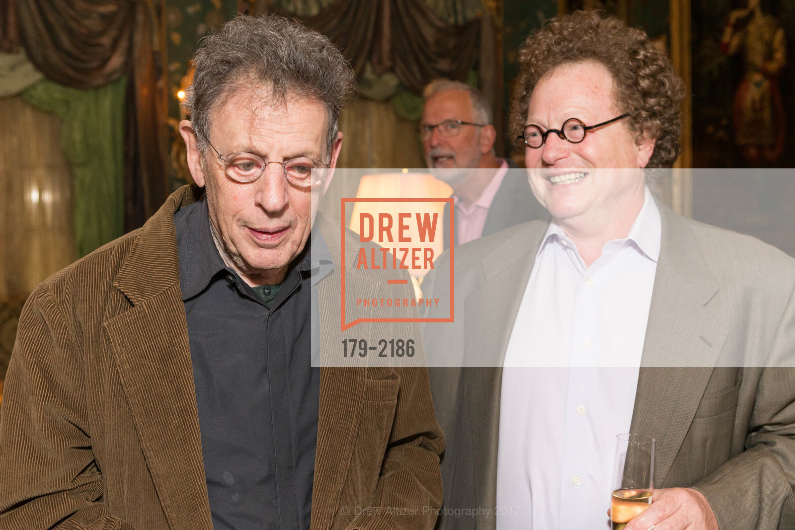 Philip Glass, Edward Frank, Gordon and Ann Getty Host Opera Parallele with Composer Philip Glass, Private Residence, May 11th, 2017, Photo #179-2186 Philip Glass, Edward Frank, Photo #179-2186