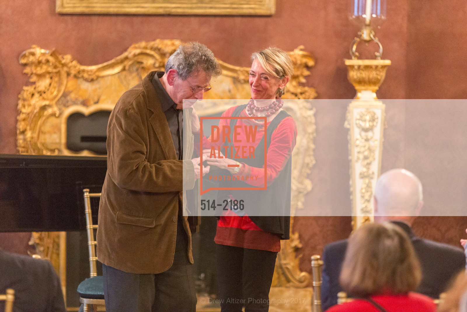 Philip Glass, Nicole Paiement, Gordon and Ann Getty Host Opera Parallele with Composer Philip Glass, Private Residence, May 11th, 2017, Photo #514-2186 Philip Glass, Nicole Paiement, Photo #514-2186