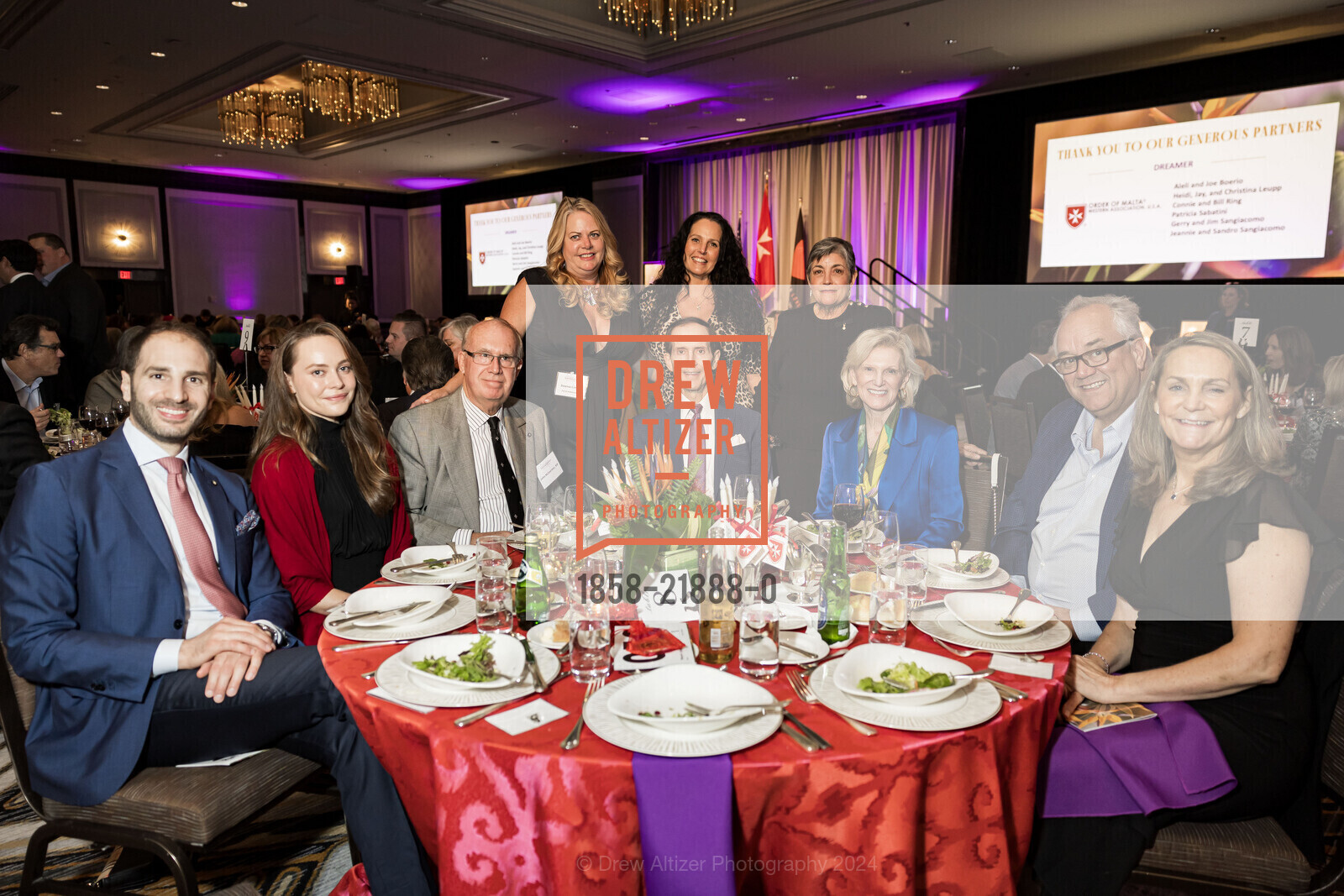 Paul Klimos, Sophia Wendt, John McInerney, Deanna Crespo, Melissa Brewster, 27th Annual Loaves & Fishes Gala Honoring Order of Malta, Western Association 2024, The Westin St. Francis. 335 Powell St, October 17th, 2024, Photo #1858-21888-0 Paul Klimos, Sophia Wendt, John McInerney, Deanna Crespo, Melissa Brewster, Photo #1858-21888-0