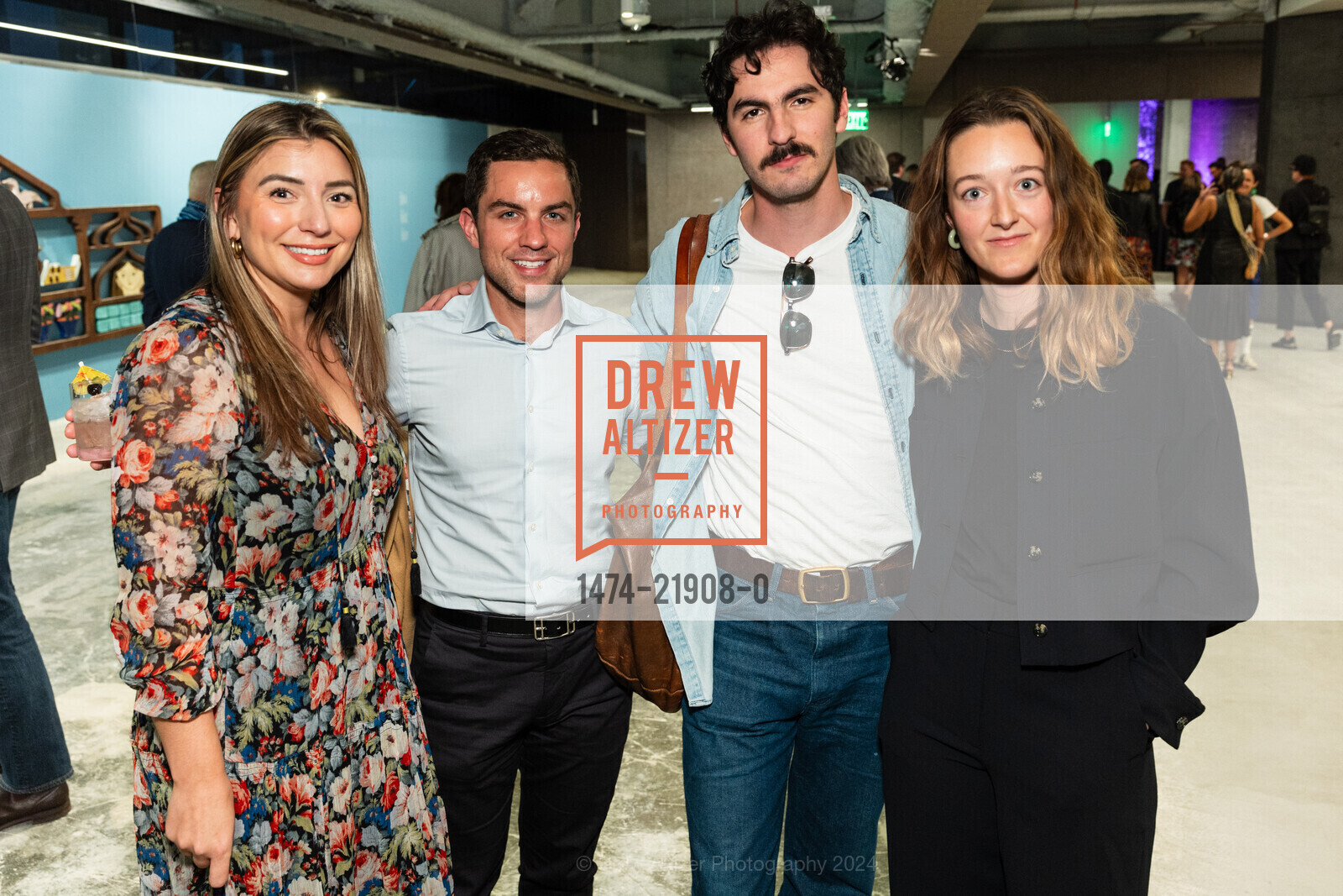 Olivia Keeley, Griffin Gaffney, Sam Mondros, Ginny Duncan, ICA SF Downtown Launch Party, ICA SF. 245 Montgomery St, October 24th, 2024, Photo #1474-21908-0 Olivia Keeley, Griffin Gaffney, Sam Mondros, Ginny Duncan, Photo #1474-21908-0