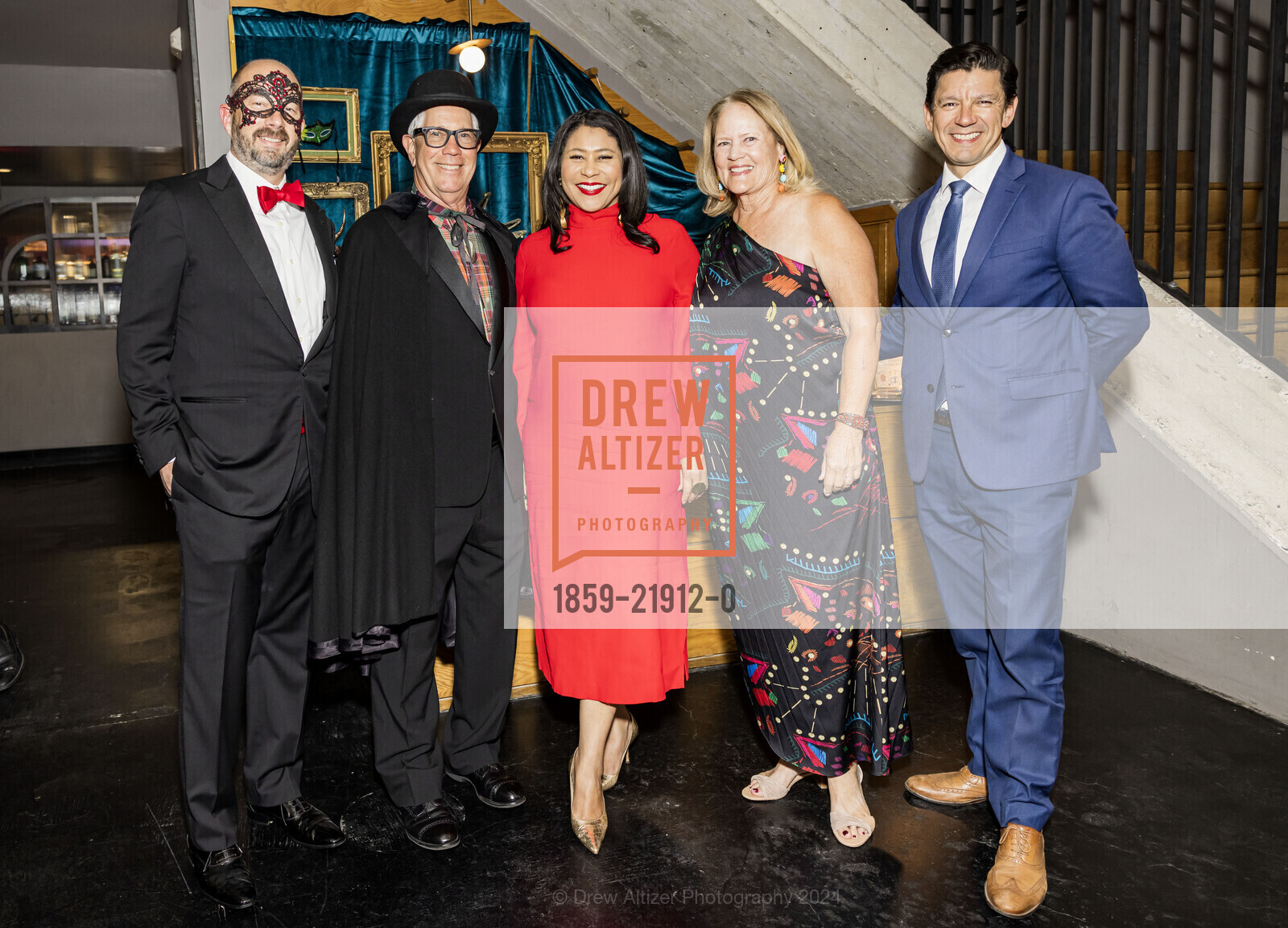 Jeff Minick, Rod Marymor, London Breed, Ann Marymor, Joaquín Torres, ACT's 3rd Annual All Hallows' Gala: A Ball for All 2024, August Hall. 420 Mason St, October 25th, 2024, Photo #1859-21912-0 Jeff Minick, Rod Marymor, London Breed, Ann Marymor, Joaquín Torres, Photo #1859-21912-0