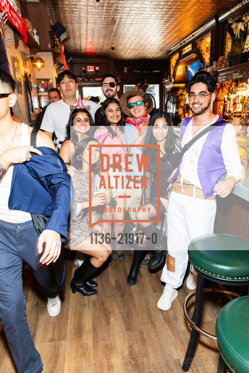Sammy Alore, Mikaela Krey, Sanali Amin, Connor Hannon, Tristan, Matt Kim, Ovia, Josh Cane, SFCRAWL hosts The San Francisco Halloween Pub Crawl, Mayes Oyster House. 1233 Polk Street, October 26th, 2024, Photo #1136-21917-0 Sammy Alore, Mikaela Krey, Sanali Amin, Connor Hannon, Tristan, Matt Kim, Ovia, Josh Cane, Photo #1136-21917-0