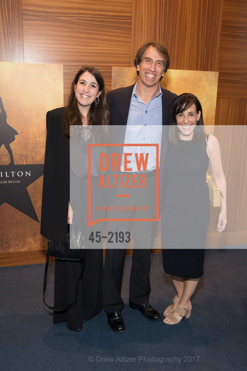 Shelby Rachleff, Andy Rachleff, Debbie Rachleff, Damon Runyon Cancer Research Foundation's Benefit Performance of Hamilton, Orpheum Theatre, Blue Room. 1192 Market Street, May 16th, 2017, Photo #45-2193 Shelby Rachleff, Andy Rachleff, Debbie Rachleff, Photo #45-2193