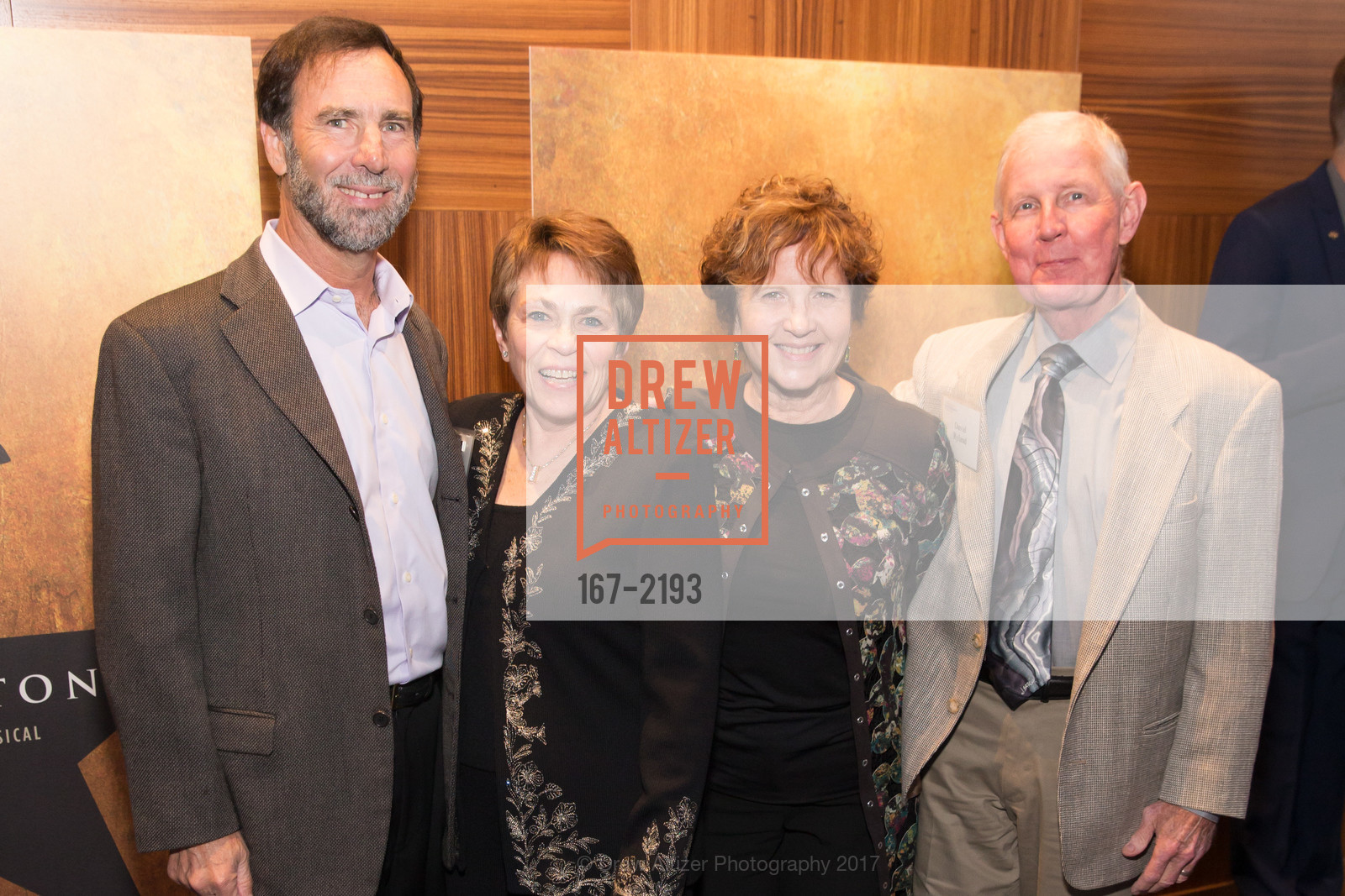 Gordon Ringold, Tanya Ringold, Christine Ryland, David Ryland, Damon Runyon Cancer Research Foundation's Benefit Performance of Hamilton, Orpheum Theatre, Blue Room. 1192 Market Street, May 16th, 2017, Photo #167-2193 Gordon Ringold, Tanya Ringold, Christine Ryland, David Ryland, Photo #167-2193