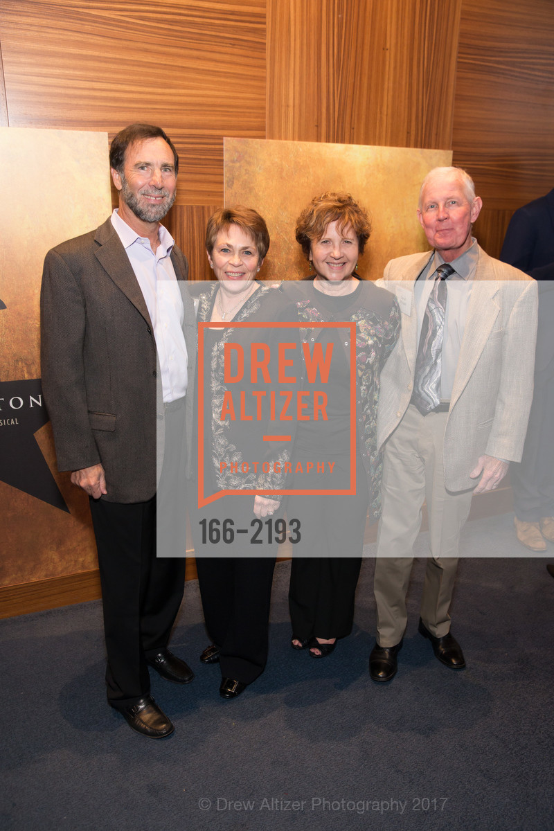 Gordon Ringold, Tanya Ringold, Christine Ryland, David Ryland, Damon Runyon Cancer Research Foundation's Benefit Performance of Hamilton, Orpheum Theatre, Blue Room. 1192 Market Street, May 16th, 2017, Photo #166-2193 Gordon Ringold, Tanya Ringold, Christine Ryland, David Ryland, Photo #166-2193
