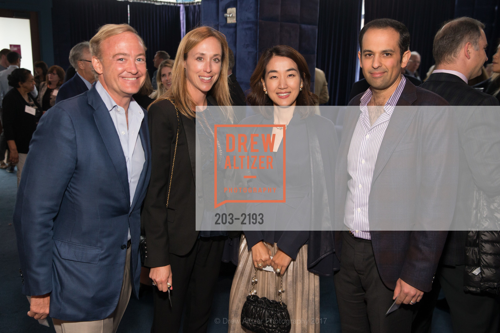 John Meeks, Meredith Meeks, Jamie Chen, Helmy Eltoukhy, Damon Runyon Cancer Research Foundation's Benefit Performance of Hamilton, Orpheum Theatre, Blue Room. 1192 Market Street, May 16th, 2017, Photo #203-2193 John Meeks, Meredith Meeks, Jamie Chen, Helmy Eltoukhy, Photo #203-2193
