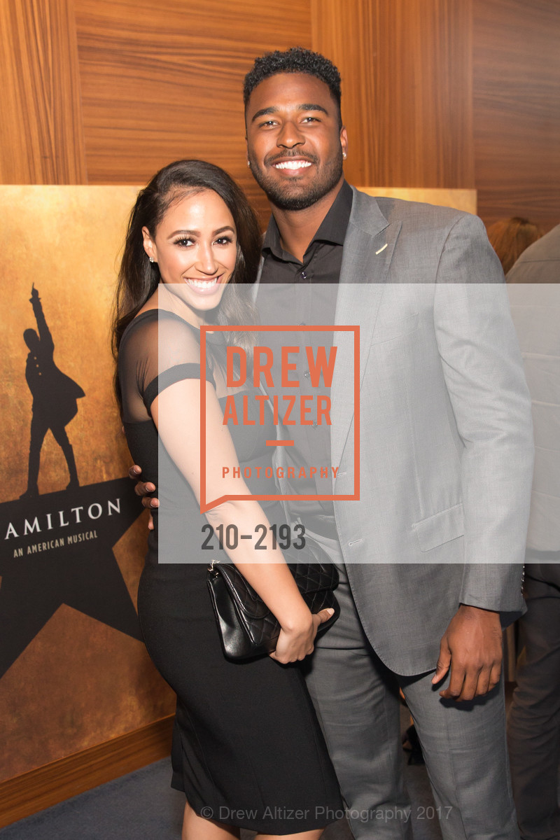 Marqui Lyons, EJ Manuel, Damon Runyon Cancer Research Foundation's Benefit Performance of Hamilton, Orpheum Theatre, Blue Room. 1192 Market Street, May 16th, 2017, Photo #210-2193 Marqui Lyons, EJ Manuel, Photo #210-2193