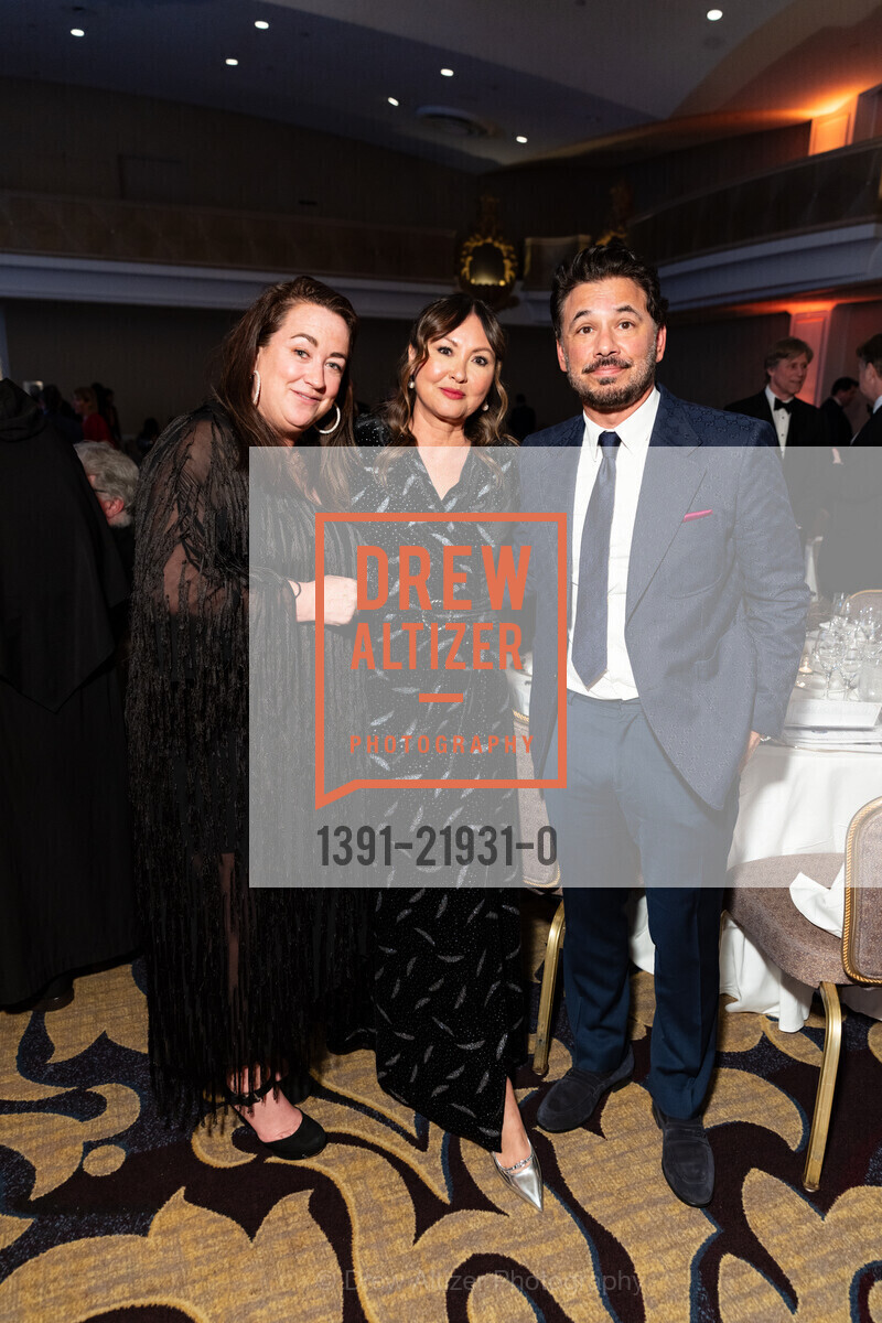 Susan Mohun, Krystyn Madrigal, Al Madrigal, École Notre Dame des Victoires Centennial Celebration, Hotel Fairmont. 950 Mason, Photo #1391-21931-0 Susan Mohun, Krystyn Madrigal, Al Madrigal, Photo #1391-21931-0