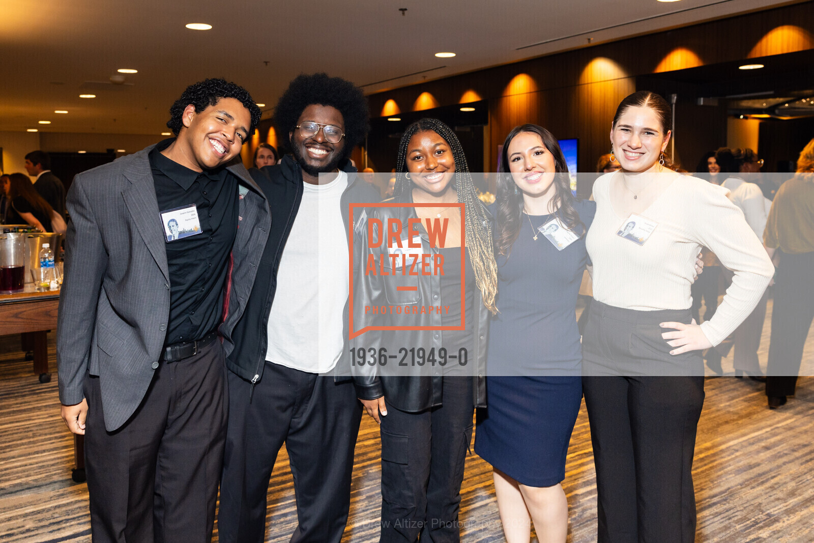 Jovanni Gonzalez, Katira White, Sophia Troiani, Nicole Wilmot, Leo T. McCarthy Award presented to Nancy Pelosi by The University of San Francisco, Hyatt Regency. 5 Embarcadero Ctr, November 21st, 2024, Photo #1936-21949-0 Jovanni Gonzalez, Katira White, Sophia Troiani, Nicole Wilmot, Photo #1936-21949-0