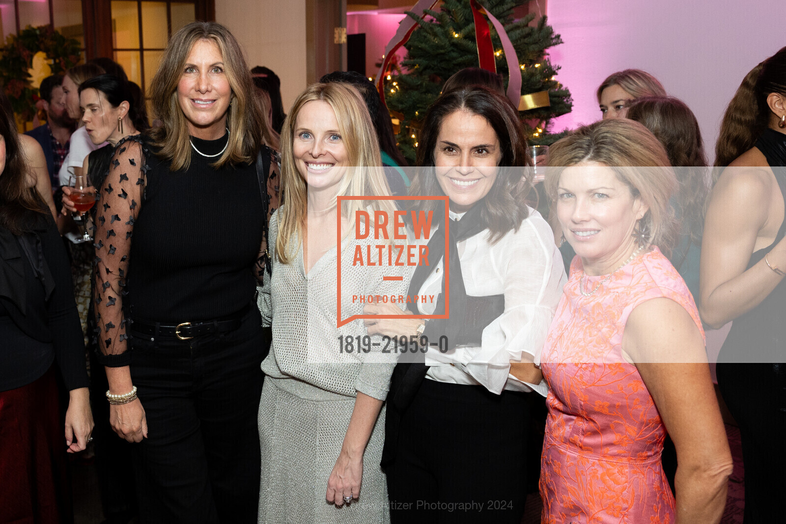 Traci Rock, Catherine Drybrough, Anna Morfit, Josie Freckmann, JINGLE & MINGLE hosted by Children of Shelters, Fort Mason Center for Arts & Culture. 1 Fort Mason, December 5th, 2024, Photo #1819-21959-0 Traci Rock, Catherine Drybrough, Anna Morfit, Josie Freckmann, Photo #1819-21959-0