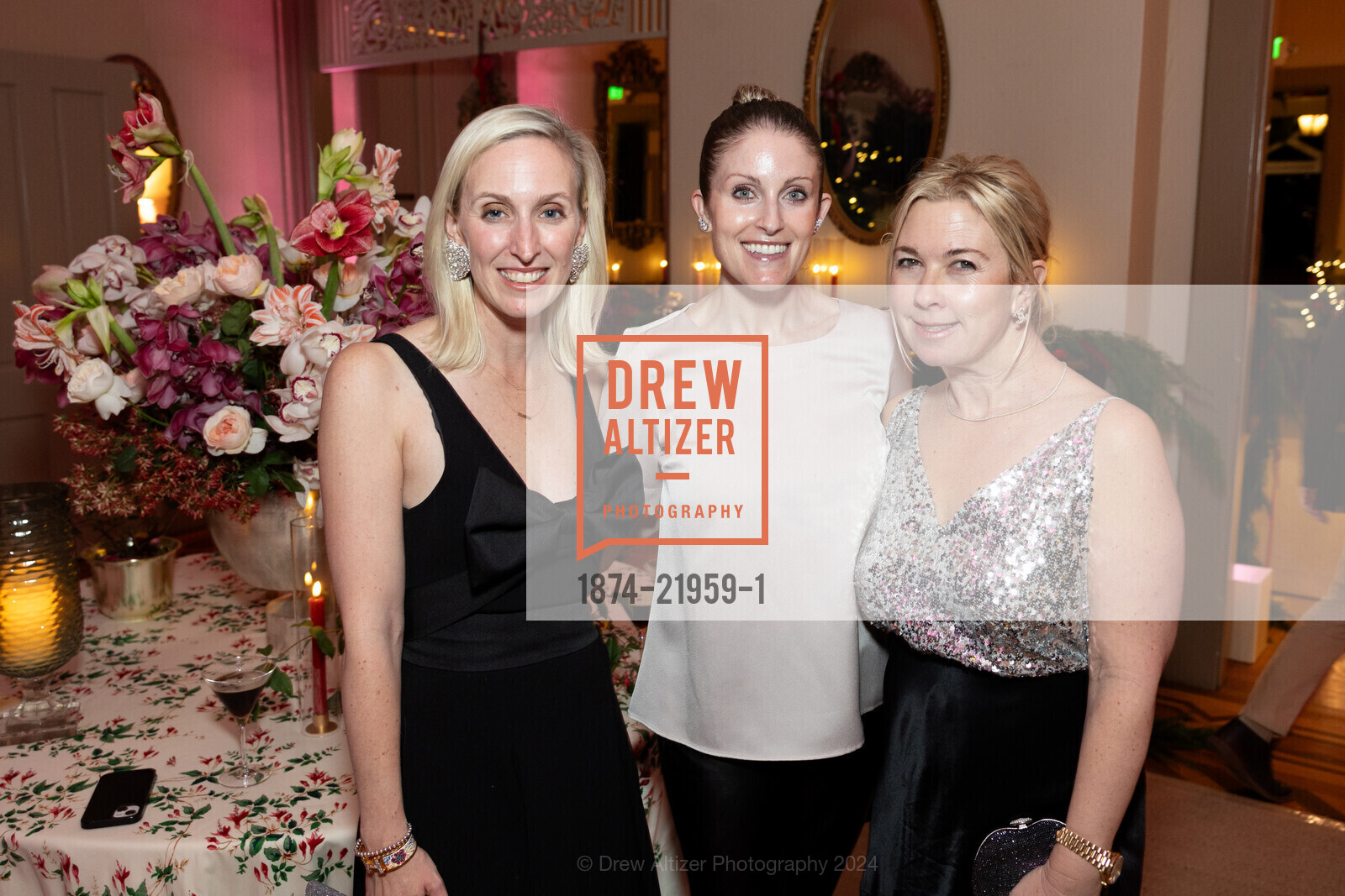 Maria Hemphill, Meredith Essalat, Michelle Harris, JINGLE & MINGLE hosted by Children of Shelters, Fort Mason Center for Arts & Culture. 1 Fort Mason, December 5th, 2024, Photo #1874-21959-1 Maria Hemphill, Meredith Essalat, Michelle Harris, Photo #1874-21959-1