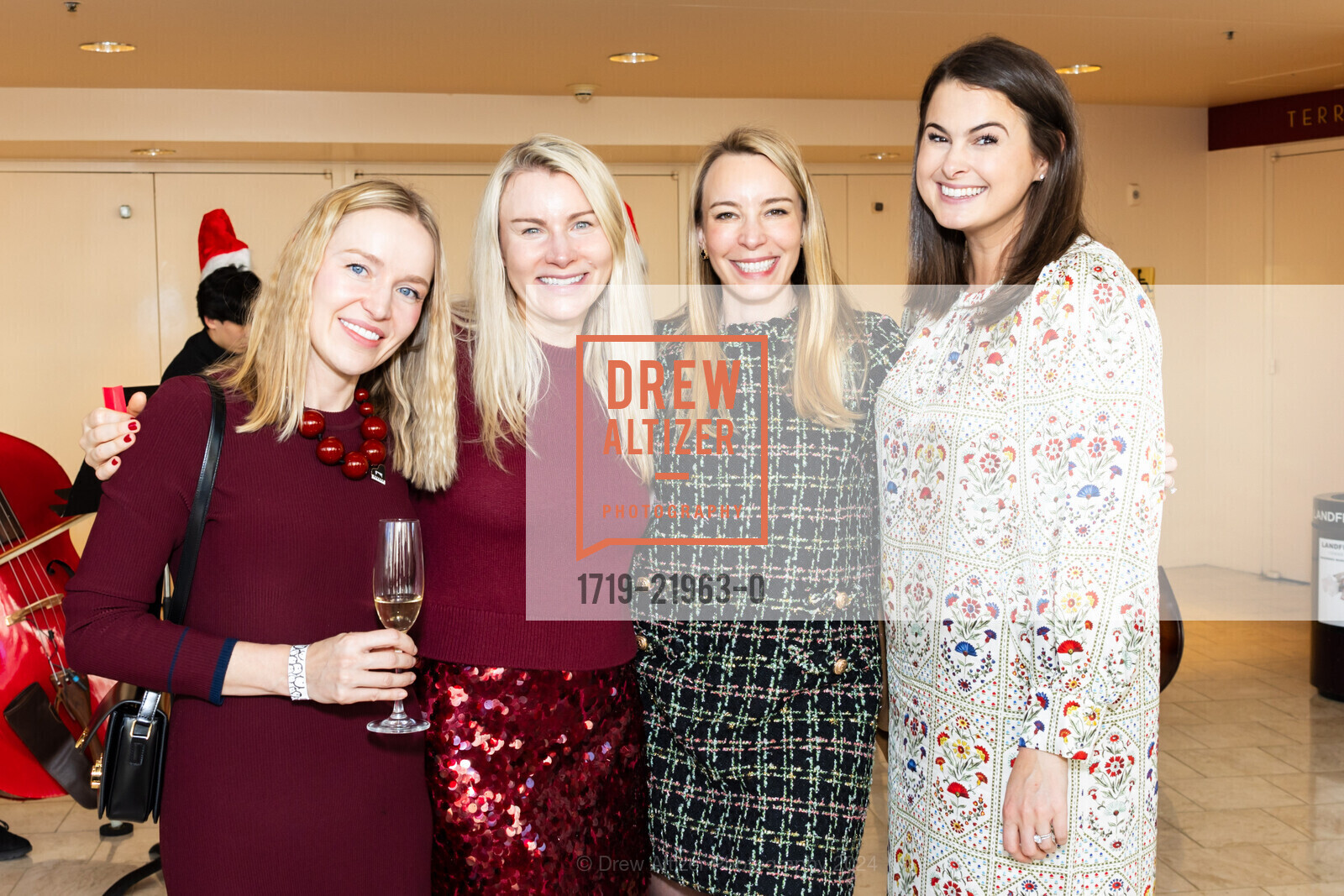 Yulia Martignetti, Tiffany Piecewicz, Stephanie Watters, Lydia Weiss, DECK THE HALL with The San Francisco Symphony, Davies Symphony Hall. 201 Van Ness Avenue, December 8th, 2024, Photo #1719-21963-0 Yulia Martignetti, Tiffany Piecewicz, Stephanie Watters, Lydia Weiss, Photo #1719-21963-0