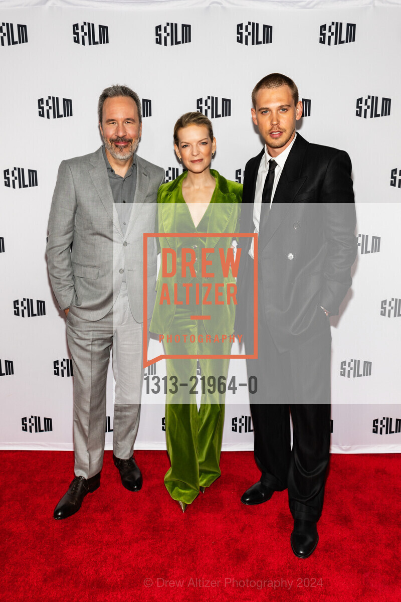 Denis Villeneuve, Tanya Lapointe, Austin Butler, 2024 SFFILM Awards Night, Fort Mason Center & Arts Center Gateway Pavillion. 2 Marina Blvd Bldg A, December 9th, 2024, Photo #1313-21964-0 Denis Villeneuve, Tanya Lapointe, Austin Butler, Photo #1313-21964-0