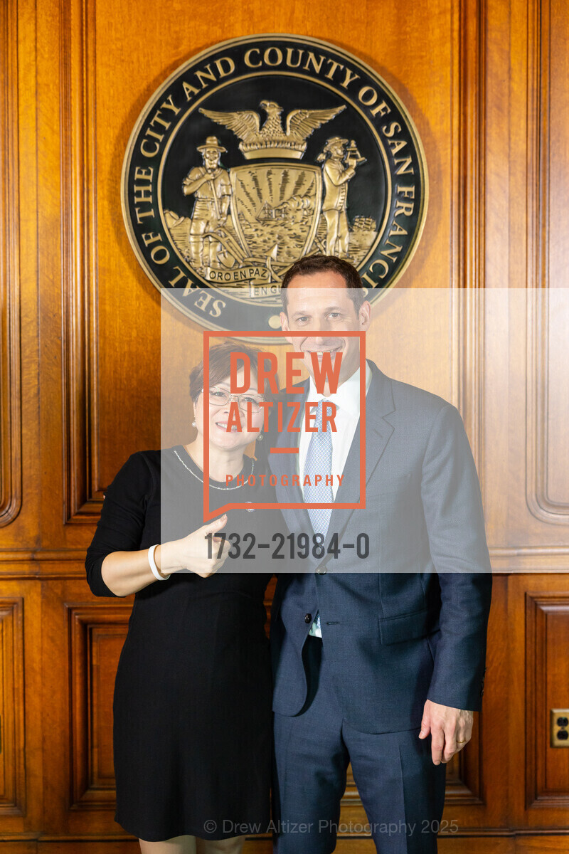 Tina Cen-Camarao, Daniel Lurie, Photo Line for Daniel Lurie's SF Mayoral Inauguration, San Francisco City Hall, The Mayor's Office. One Dr Carlton B Goodlett Place, January 8th, 2025, Photo #1732-21984-0 Tina Cen-Camarao, Daniel Lurie, Photo #1732-21984-0